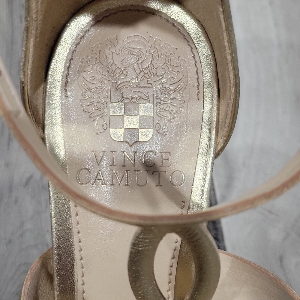 Vince Camuto Payto Heeled Sandals In Shimmery Gold - Picture 5 of 12